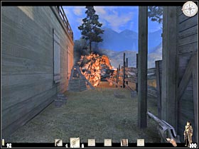Destroying the wagon allowed you to take out a large group of bandits - Chapter III: Level 2 Walkthrough - Chapter III - Call of Juarez - Game Guide and Walkthrough