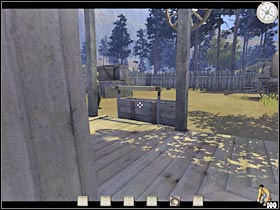 Wait for the farmer to start moving towards a large gate - Chapter VII: Level 2 Walkthrough - Chapter VII - Call of Juarez - Game Guide and Walkthrough