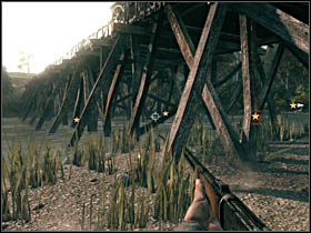 When all lost their lives go toward the river and then along the bank until you reach a bridge - Chapter I - Walkthrough - part 2 - Call of Juarez: Bound in Blood - Game Guide and Walkthrough