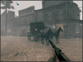 Second task for Thomas is taking the stagecoach when your brother is protecting you from being shoot - Chapter III - Brothers - Call of Juarez: Bound in Blood - Game Guide and Walkthrough