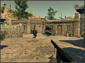 If you are wishing to catch up your woman, go between the buildings, this time on the left side - Chapter IV - Walkthrough - part 2 - Call of Juarez: Bound in Blood - Game Guide and Walkthrough