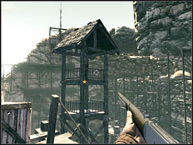 On the other side the game will ask you to solve the problem with a sniper on the turret (you won't see him but this is not important) - Chapter V - Walkthrough - Call of Juarez: Bound in Blood - Game Guide and Walkthrough
