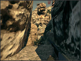 After reaching your target you will find yourself in a small passage between rocks - Chapter VI - Walkthrough - Call of Juarez: Bound in Blood - Game Guide and Walkthrough