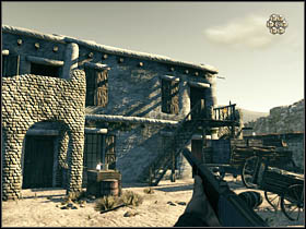 The next step will be to enter the nearby house - Chapter VI - Walkthrough - Call of Juarez: Bound in Blood - Game Guide and Walkthrough