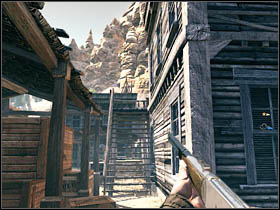 Because of that follow your brother and go behind buildings - Chapter VII - Walkthrough - part 1 - Call of Juarez: Bound in Blood - Game Guide and Walkthrough