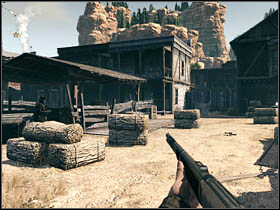 When opponents will die (three of them) go straight away towards the first in this chapter Cooperative Concentrate Mode [secret] - Chapter VII - Walkthrough - part 1 - Call of Juarez: Bound in Blood - Game Guide and Walkthrough