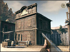 Next to the main road the weapon store is located - Chapter VII - Walkthrough - part 2 - Call of Juarez: Bound in Blood - Game Guide and Walkthrough
