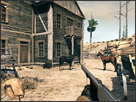 The place of concealment of the last secret is located nearby two horses - Chapter VII - Secrets - Call of Juarez: Bound in Blood - Game Guide and Walkthrough
