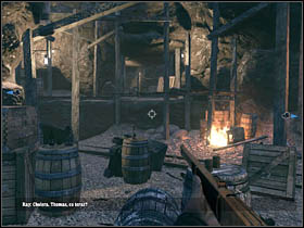 After a few steps you will reach another cave [1] [secret] with Cooperative Concentrate Mode - Chapter IX - Walkthrough - part 1 - Call of Juarez: Bound in Blood - Game Guide and Walkthrough