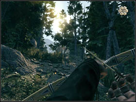 The first role will happen when the first wagon (which disappeared when you was killing snipers) will be under attack and William with the woman will run away into the forest - Chapter X - Brothers - Call of Juarez: Bound in Blood - Game Guide and Walkthrough