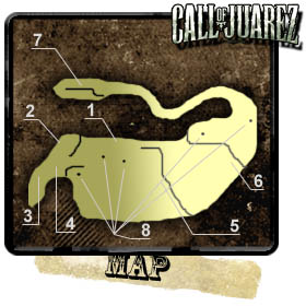 This map is not showing exactly how the chapter looks like - Chapter XII - Walkthrough - Call of Juarez: Bound in Blood - Game Guide and Walkthrough