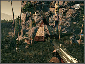 The third one is hidden in the basket next to the wigwam which is near to the totem (at the edge of the ledge where the wagon with the heavy machine gun will arrive) - Chapter XII - Secrets - Call of Juarez: Bound in Blood - Game Guide and Walkthrough