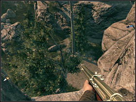 He will be forced to do this activity near the end of the chapter, after reaching the top of the mountain - Chapter XII - Brothers - Call of Juarez: Bound in Blood - Game Guide and Walkthrough