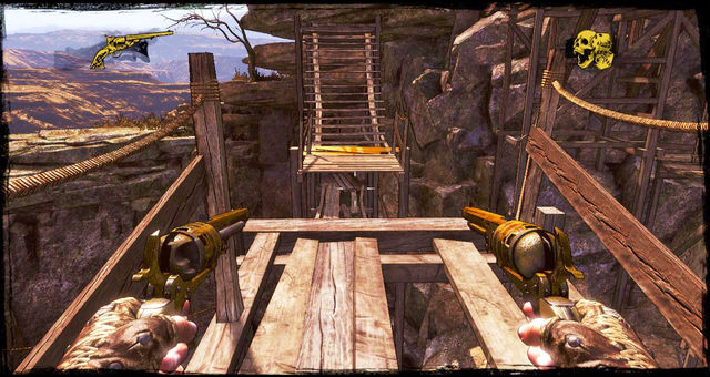 Here's where you need to jump over to the second platform - Episode 5 - The Magnificent One - Walkthrough - Call of Juarez: Gunslinger - Game Guide and Walkthrough