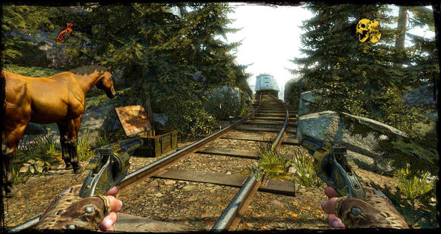A view on the track and the rest of the train - Episode 10 - Not So Great Train Robbery - Walkthrough - Call of Juarez: Gunslinger - Game Guide and Walkthrough