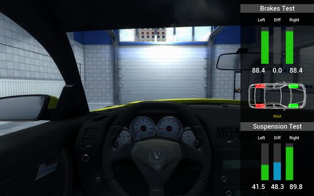 Now we are going to test the front suspension... - Diagnostics - Basics of gameplay - Car Mechanic Simulator 2014 - Game Guide and Walkthrough