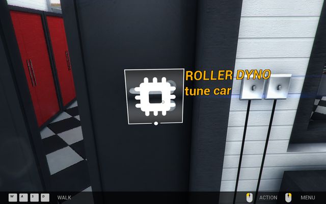 To enter the chip tuning room choose Roller Dyno - tune car option - Chip tuning - Basics of gameplay - Car Mechanic Simulator 2014 - Game Guide and Walkthrough