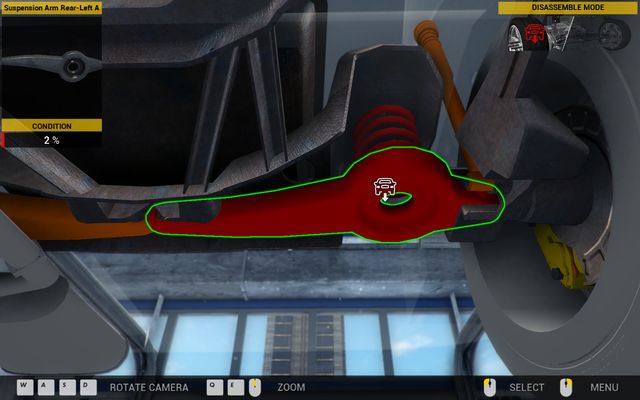 Removing of the suspension spring is connected also with removing of the suspension arm. - Order 27 - Genesis Town - Orders - Second garage - Car Mechanic Simulator 2014 - Game Guide and Walkthrough