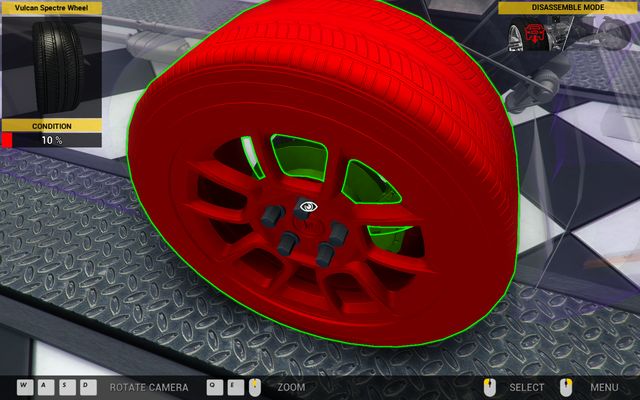 Wheel is the easiest element for replace. - Order 58 - Vulcan Spectre - Orders - Third garage - Car Mechanic Simulator 2014 - Game Guide and Walkthrough