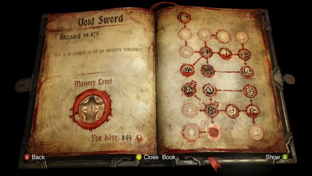 Void Sword upgrade window. - Void Sword - Equipment and Upgrades - Castlevania: Lords of Shadow 2 - Game Guide and Walkthrough