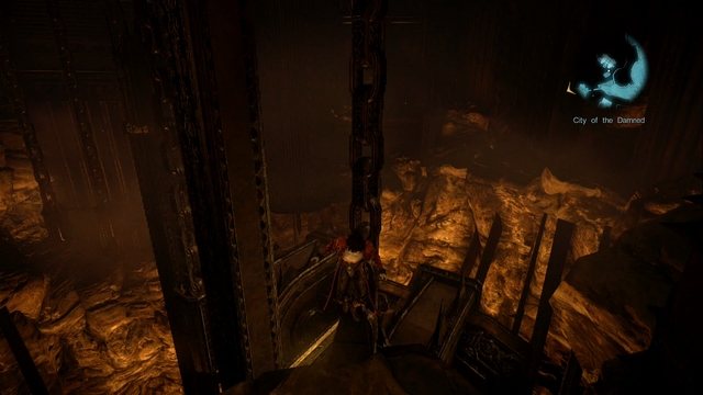 Dracula standing on the bar before the chain. - Mission 2 - The Three Gorgons - The Main Campaign - walkthrough - Castlevania: Lords of Shadow 2 - Game Guide and Walkthrough