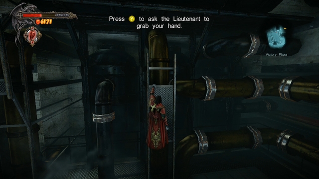 Climb up a metal construction and ask Zobeks Lieutenant for assistance - Mission 4 - Next Stop: Castlevania - The Main Campaign - walkthrough - Castlevania: Lords of Shadow 2 - Game Guide and Walkthrough