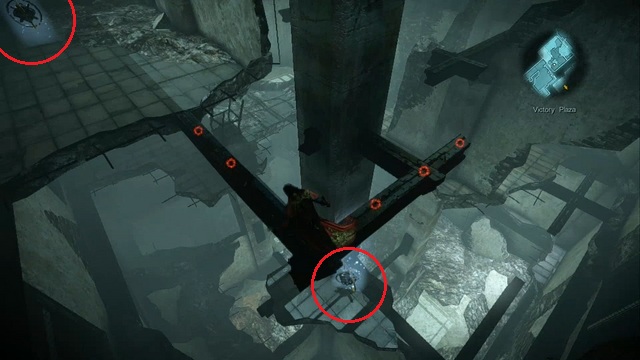 Markers showing the location of two Pain Boxes, both containing a Chaos Gem. - Mission 4 - Next Stop: Castlevania - The Main Campaign - walkthrough - Castlevania: Lords of Shadow 2 - Game Guide and Walkthrough