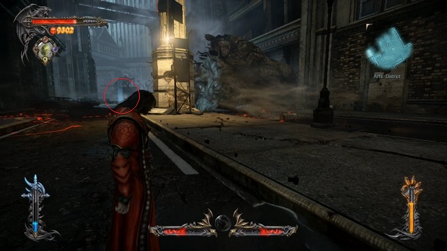 A red marker pinpointing the location of another Pain Box. - Mission 8 - The Hooded Man - Gems - First pass - Castlevania: Lords of Shadow 2 - Game Guide and Walkthrough