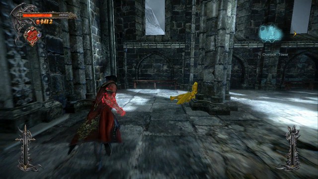 At the beginning of the mission, ignore the hole behind you and climb up a wooden scaffolding on the right side of the room and enter the next room - Mission 10 - The Mirror of Fate - Memorials and Soldier Diaries - First pass - Castlevania: Lords of Shadow 2 - Game Guide and Walkthrough