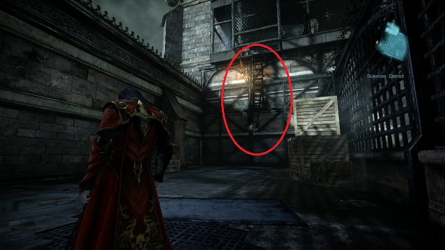 Red marker indicates the ladder leading to a Pile of Sacrifice. - Mission 3 - The Antidote - Piles of Sacrifice and Dungeon Keys - First pass - Castlevania: Lords of Shadow 2 - Game Guide and Walkthrough