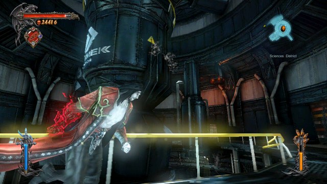 One of the tanks that you must climb in order to get the goods. - Sciences District - Collectibles - second pass - Castlevania: Lords of Shadow 2 - Game Guide and Walkthrough