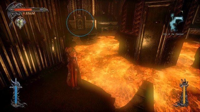 Blue marker indicates the location of a keyhole. - City of the Damned - Collectibles - second pass - Castlevania: Lords of Shadow 2 - Game Guide and Walkthrough