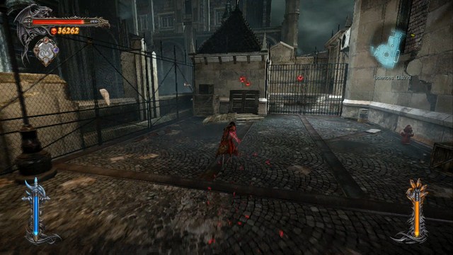 Behind the fence you will find the last collectible in the modern times. - Sciences District - Collectibles - second pass - Castlevania: Lords of Shadow 2 - Game Guide and Walkthrough