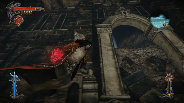 A Pain Box behind a Memorial that youve picked up in the past - behind it theres an airflow. - Sciences District - Collectibles - second pass - Castlevania: Lords of Shadow 2 - Game Guide and Walkthrough