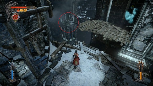 Red marker shows the location of a Soldier Diary located on a lone tower. - Overlook Tower - Collectibles - second pass - Castlevania: Lords of Shadow 2 - Game Guide and Walkthrough