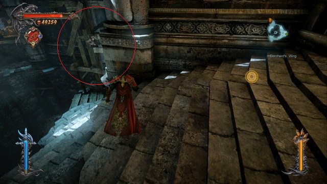 Scaffolding, which you must climb, in order to get to the goods. - Bernhards Wing - Collectibles - second pass - Castlevania: Lords of Shadow 2 - Game Guide and Walkthrough