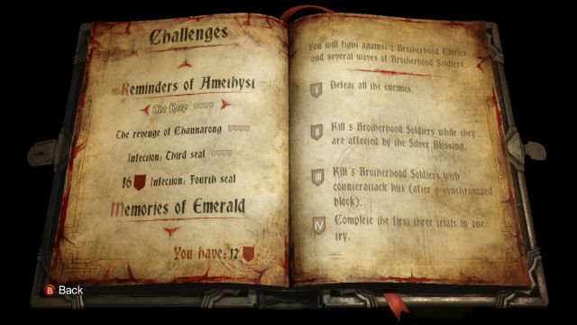 Reminders of Amethyst challenges. - Reminders of Amethyst - Challenges - Castlevania: Lords of Shadow 2 - Game Guide and Walkthrough