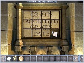 There a riddle waiting for you - you have to arrange the sign on the stone tablet by moving the squares - Walkthrough - Venice - Scuola - Part 1 - Venice - Chronicles of Mystery: The Tree of Life - Game Guide and Walkthrough