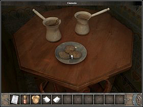 Now approach the small table in the right corner (zoom) - Walkthrough - Cairo - Cafe - Cairo - Chronicles of Mystery: The Tree of Life - Game Guide and Walkthrough