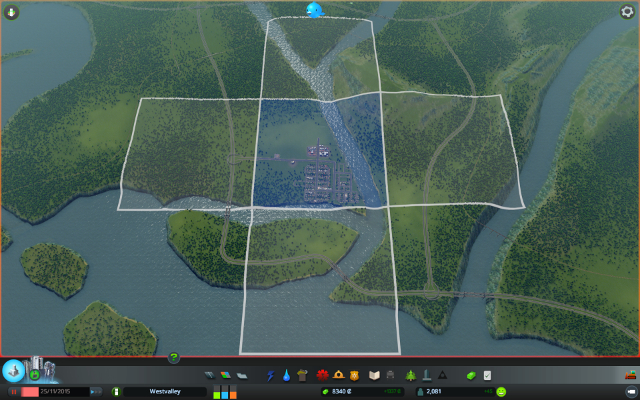 From time to time the game will allow you to buy for a very cheap price a new piece of territory, where you can grow your city - Buying new territory - Mayor panel - Cities: Skylines - Game Guide and Walkthrough