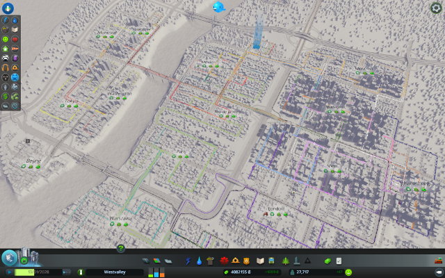 In this view you see all your communication lines - Transportation view - Information panel - Cities: Skylines - Game Guide and Walkthrough