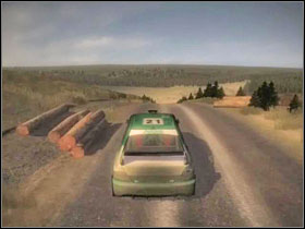 Be careful of logs lying on grass shoulders. - Great Britain - Tracks - Colin McRae: DIRT - Game Guide and Walkthrough