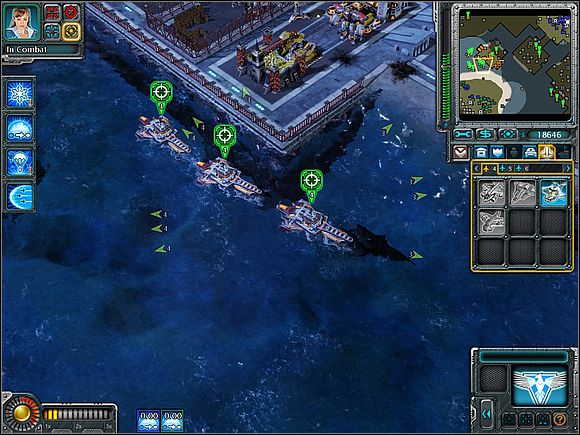 Chronosphere can move hostile ships to the land, for example, in the place of enemy buildings. This will complete destroy the boats and light damage these buildings. - Allies - Tokyo Harbor - Allies - Command & Conquer: Red Alert 3 - Game Guide and Walkthrough