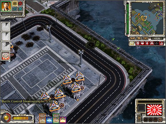 Standing in this place, Yuriko can destroy coming Soviets carriers. - Empire of The Rising Sun - Yokohama - part 2 - Empire of The Rising Sun - Command & Conquer: Red Alert 3 - Game Guide and Walkthrough