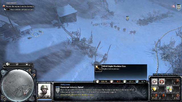 Marching through snow banks slows down your squad - Mission 04 - The Miraculous Winter - The Campaign Mode - Company of Heroes 2 - Game Guide and Walkthrough