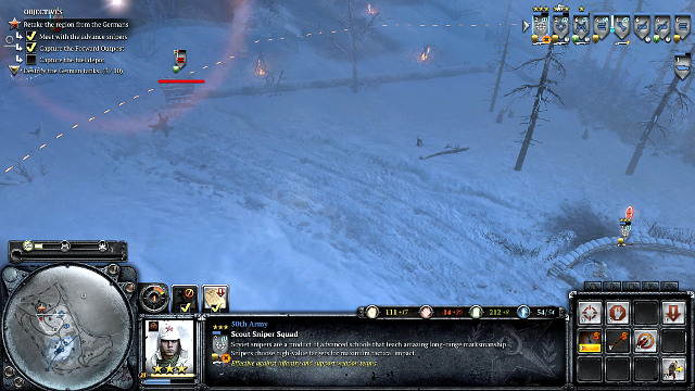 The way to the fuel point will be operated by HMGs - Mission 04 - The Miraculous Winter - The Campaign Mode - Company of Heroes 2 - Game Guide and Walkthrough