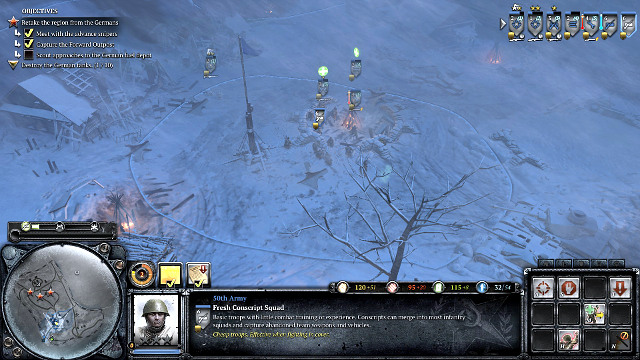 Once seized, the outpost will become the HQ where the units will be retreating. - Mission 04 - The Miraculous Winter - The Campaign Mode - Company of Heroes 2 - Game Guide and Walkthrough