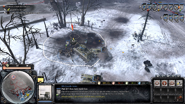 You quickly need to set your base behind the walls - Mission 12 - Poznan Citadel - The Campaign Mode - Company of Heroes 2 - Game Guide and Walkthrough