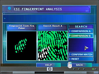 Go back to the main menu of the computer and choose the second option - Shoeprints/Tire Treads - Case 4 - part 1 - Case 4 - In Your Eyes - Crime Scene Investigation: Hard Evidence - Game Guide and Walkthrough