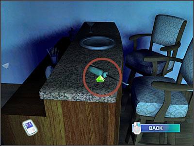 Turn right and click on the entrance leading to the bathroom - Case 4 - part 8 - Case 4 - In Your Eyes - Crime Scene Investigation: Hard Evidence - Game Guide and Walkthrough